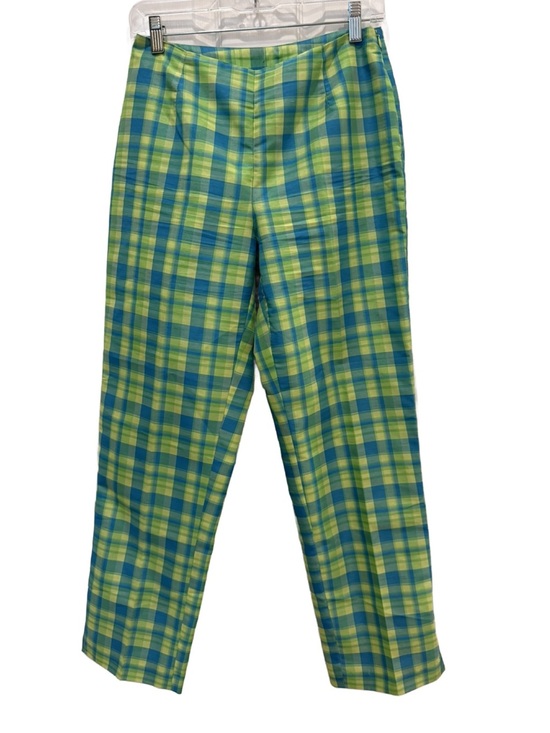 Georgio Fiorlini Pants - Georgio Fiorlini Green & Blue Plaid Pants. Size 6